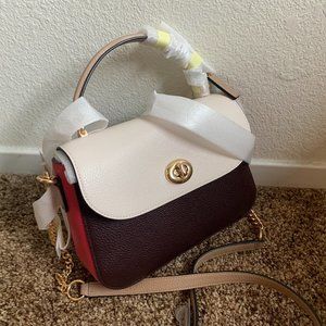 Coach C2836 Marlie Satchel Chalk Pink Multi Crossbody Handbag NWT$350